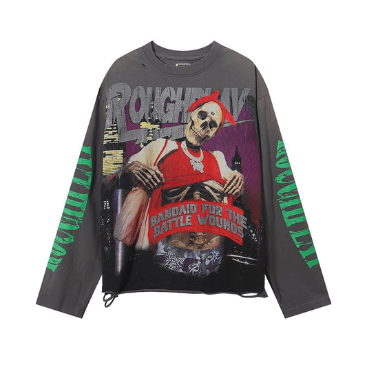 Rough Play Thug Life Skeleton Graphic Long-Sleeve T-Shirt — hero