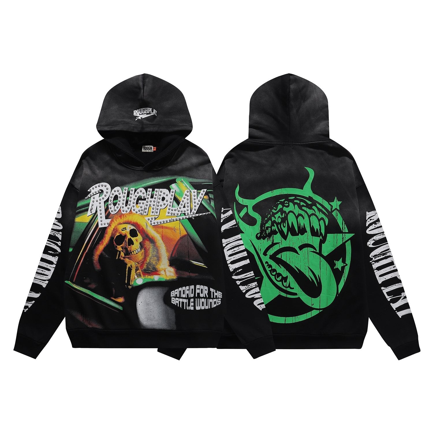 Rough Play In Car Skull Graphic Hoodie — hero