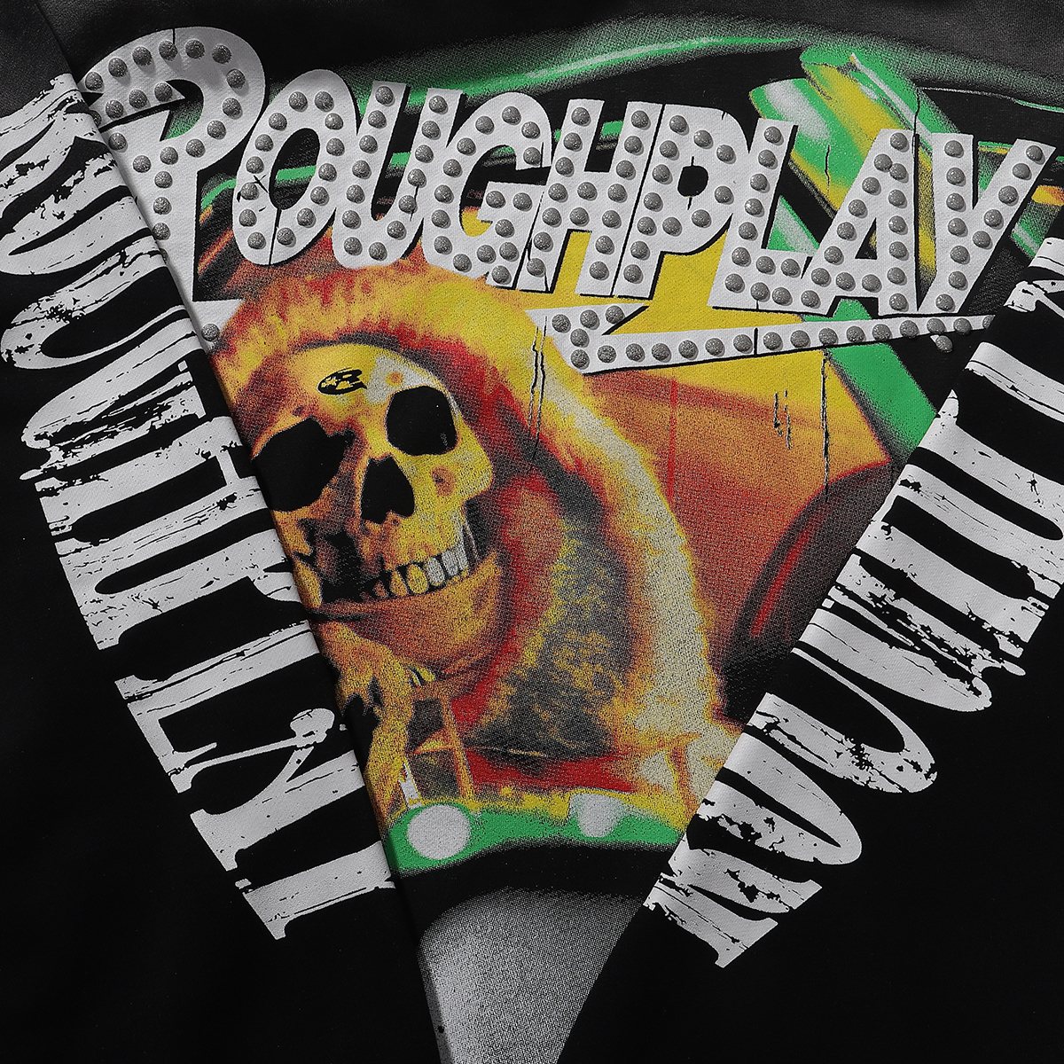 Rough Play In Car Skull Graphic Hoodie — detail