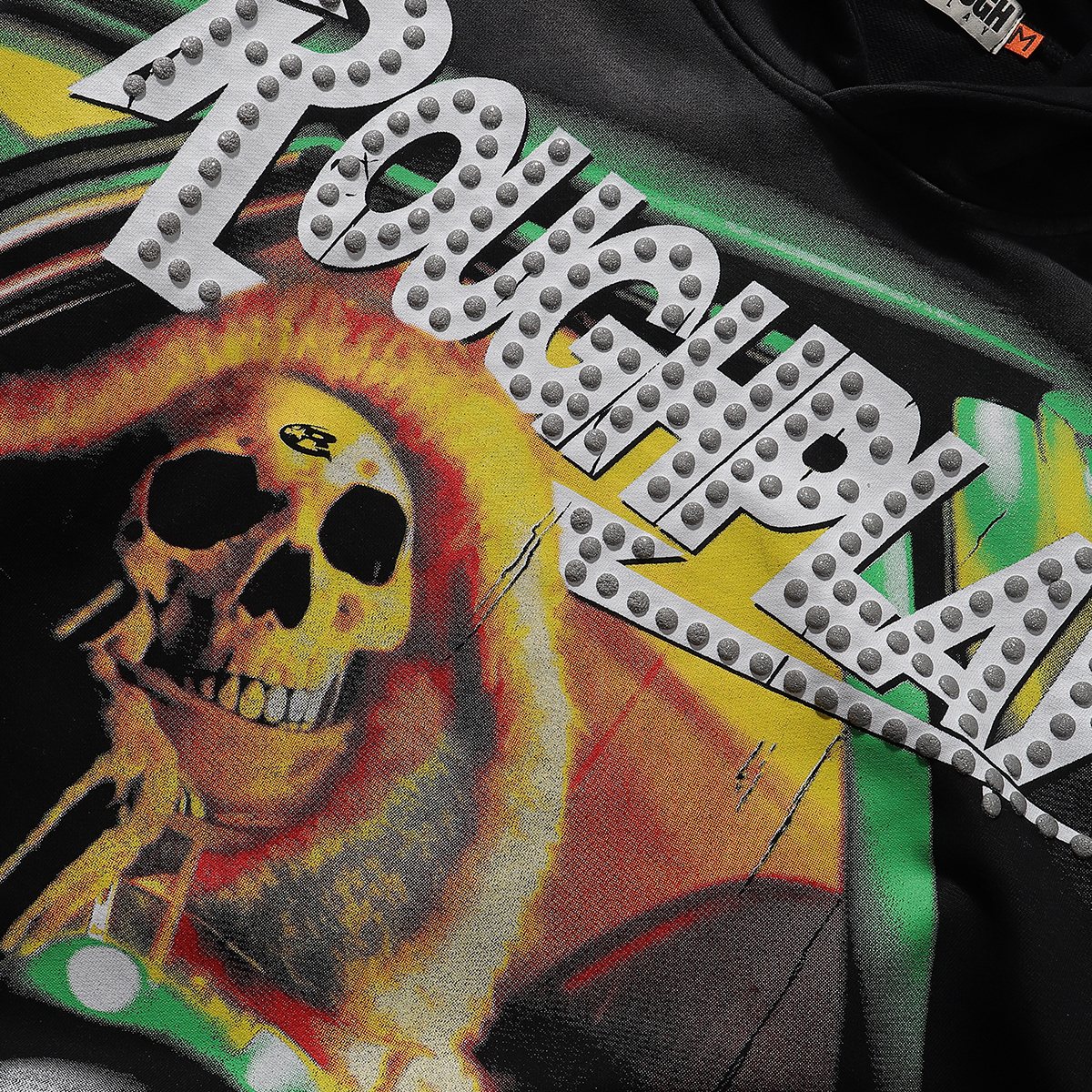 Rough Play In Car Skull Graphic Hoodie — detail