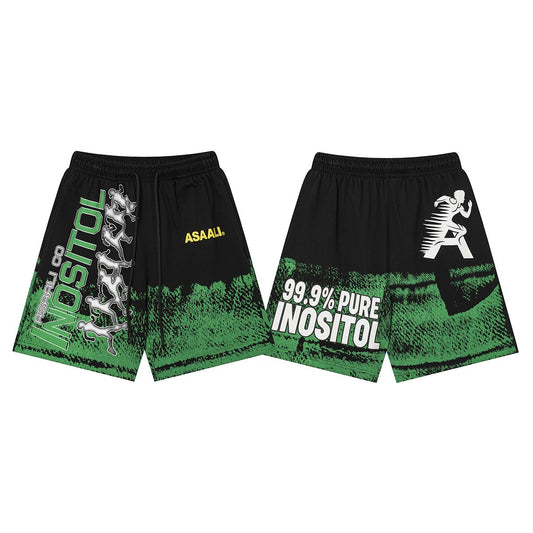 ASAALL Black Multicolor Graphic Shorts — hero