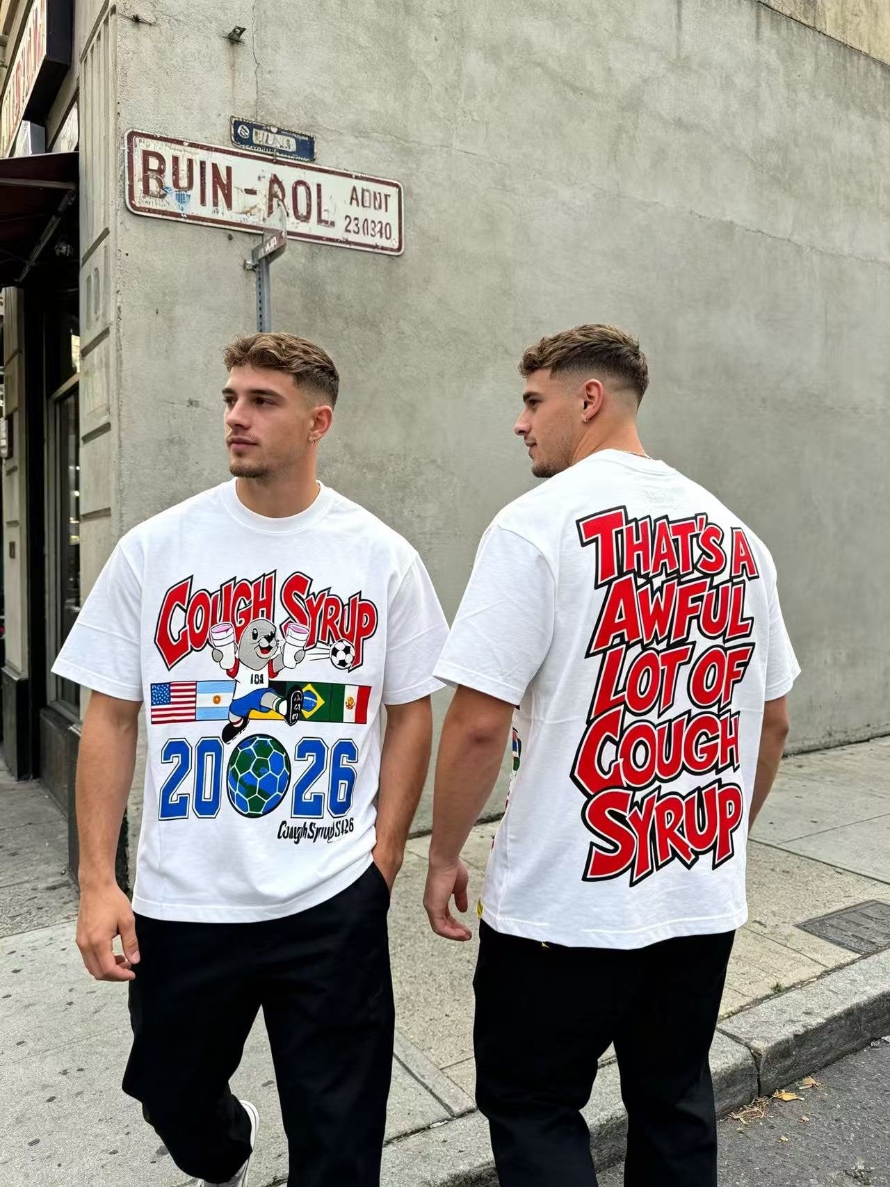 THAT'S A AWFUL LOT OF COUGH SYRUP Soccer Graphic T-Shirt — context