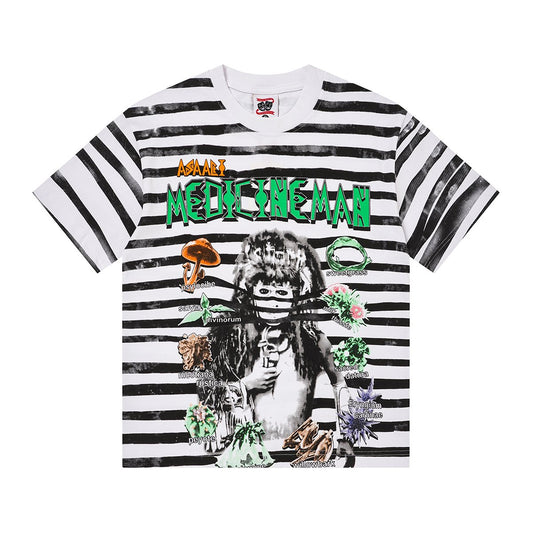 ASAALL Striped Front & Back Graphic T-Shirt — hero