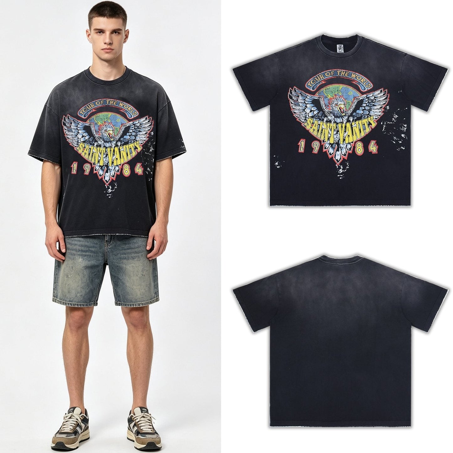 SAINT 1984 Tour Eagle Graphic T-Shirt — context