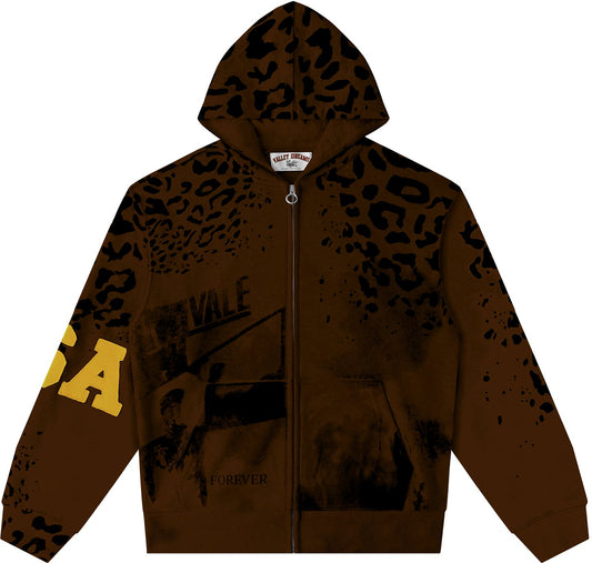 Valley Dreams Forever Leopard Panel Zip Hoodie — hero