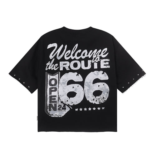 BKYS Revival Ice Cold Route 66 Cropped Graphic T-Shirt — back