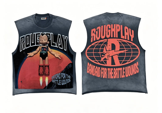 Rough Play Cartoon Graphic Sleeveless T-Shirt — hero