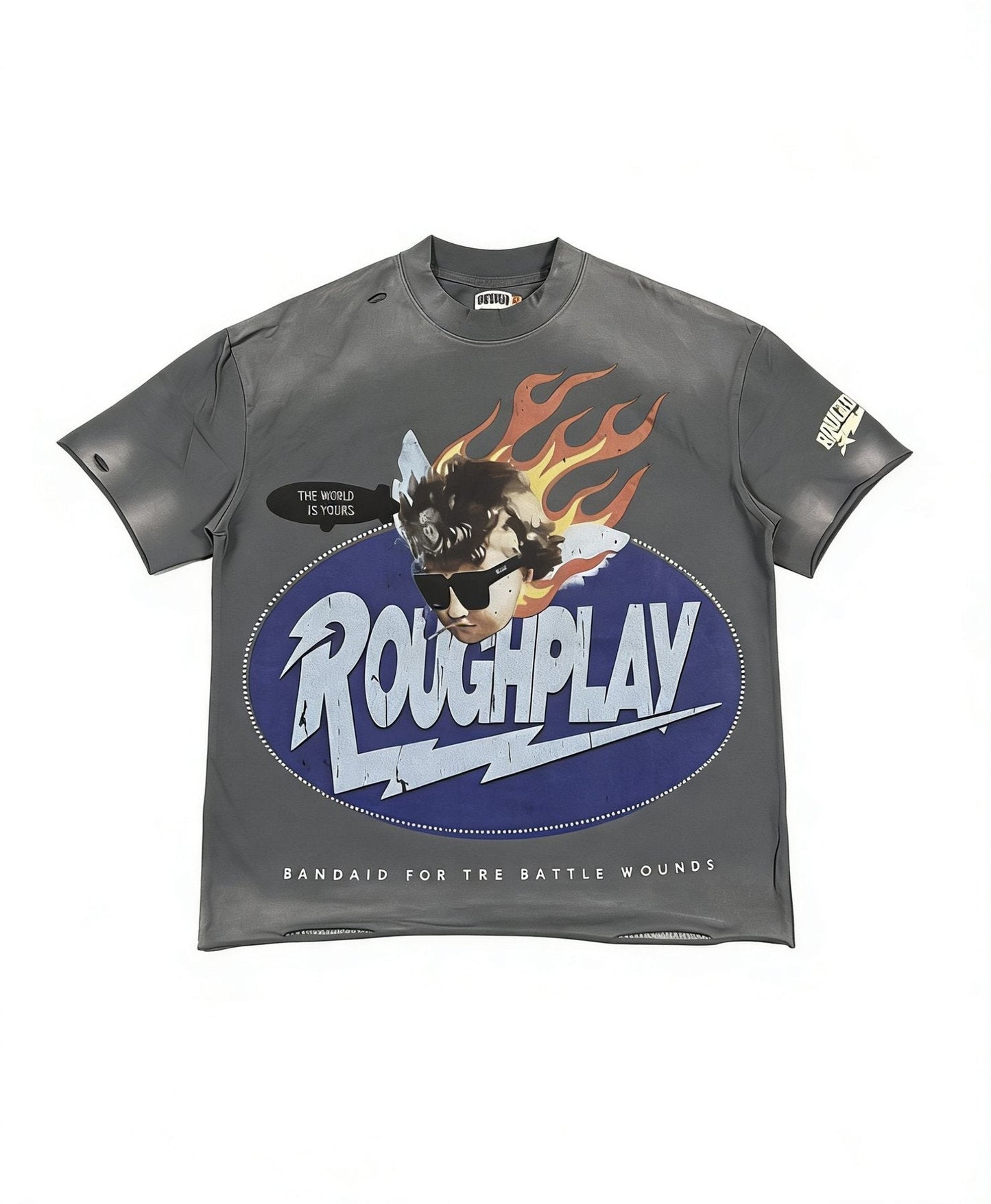 Rough Play Washed Front & Back Graphic T-Shirt — front