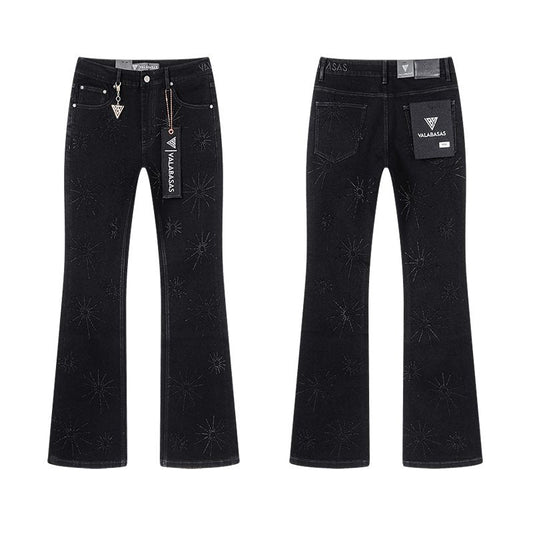 VALABASAS Black Starburst Embellished Jeans — hero
