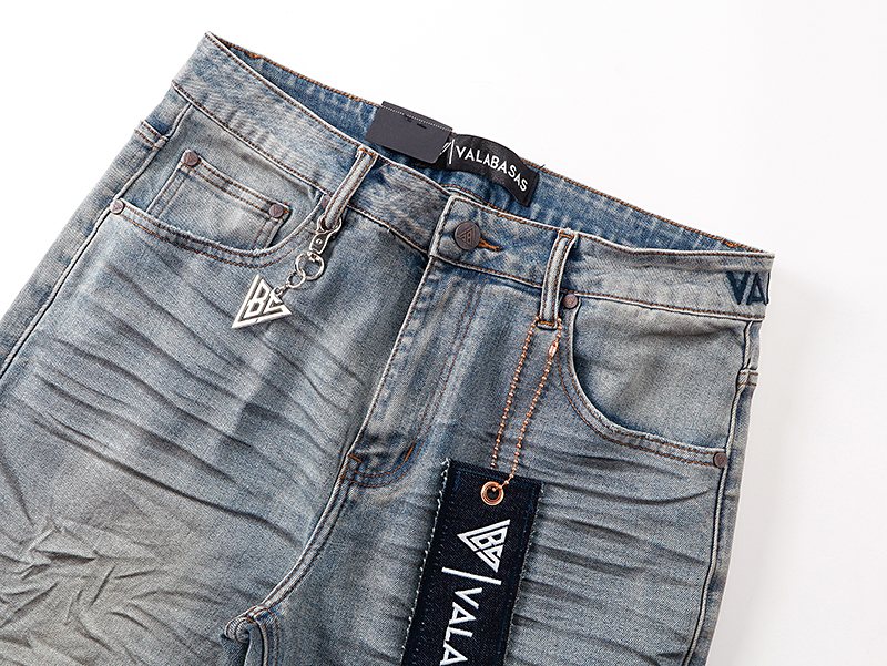 VALABASAS Light Blue Distressed Jeans — detail