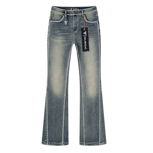 VALABASAS Washed Blue Flared Jeans — hero