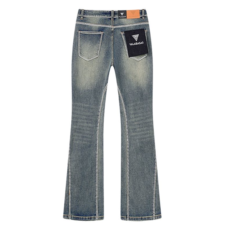 VALABASAS Washed Blue Flared Jeans — back