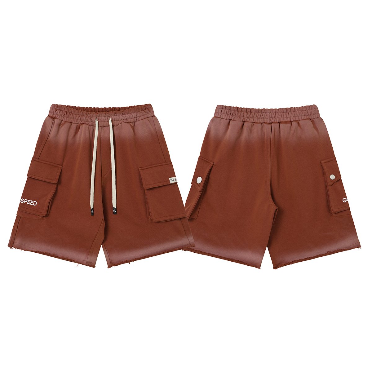 Godspeed Embroidered Cargo Sweat Shorts — front