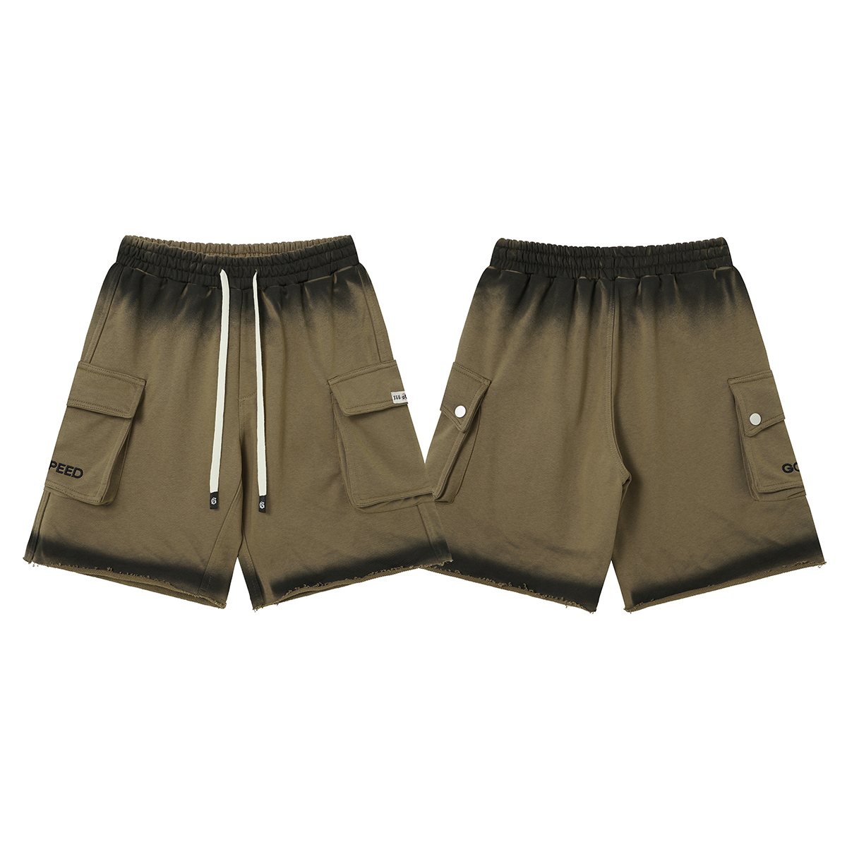 Godspeed Embroidered Cargo Sweat Shorts — front