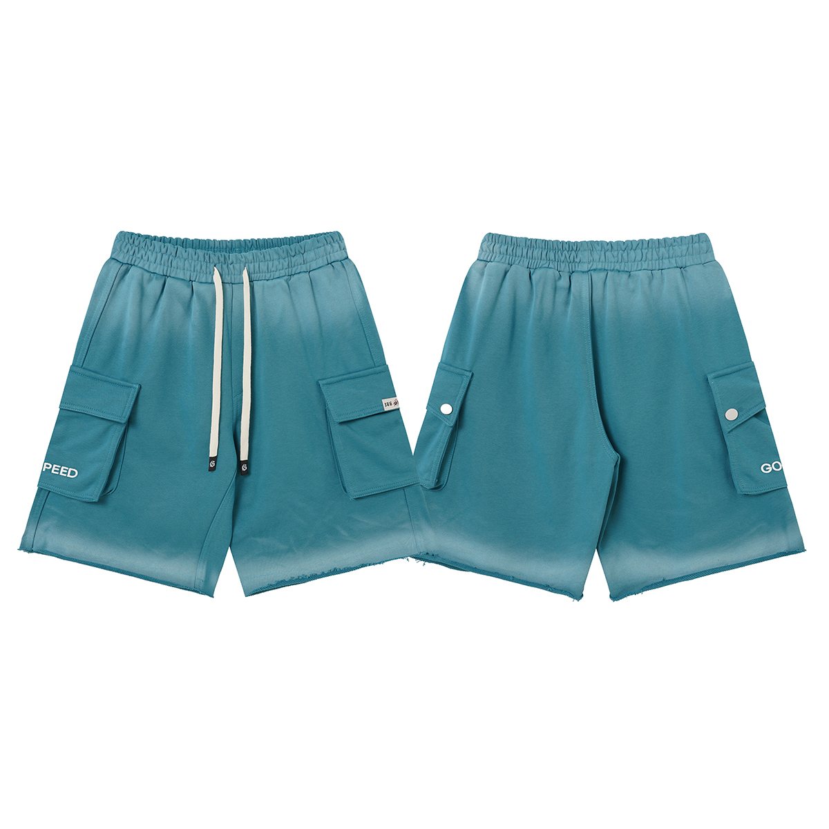 Godspeed Embroidered Cargo Sweat Shorts — front