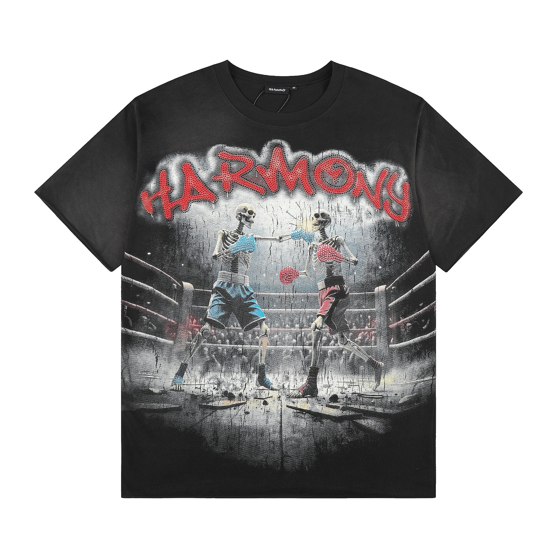 HARMONY Boxing Skeleton Graphic T-Shirt — front