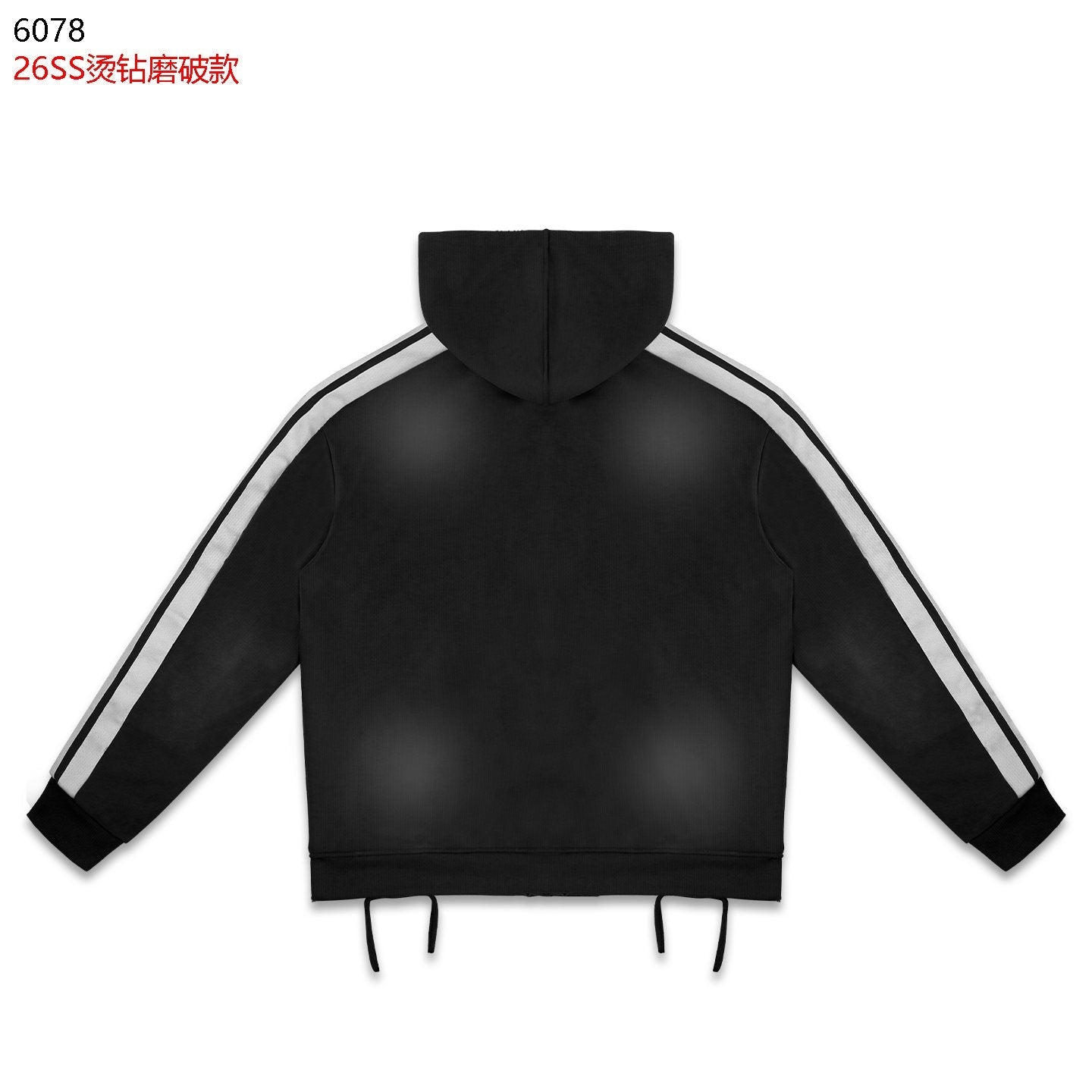 Rough Play Studded Stripe Full-Zip Hoodie — back