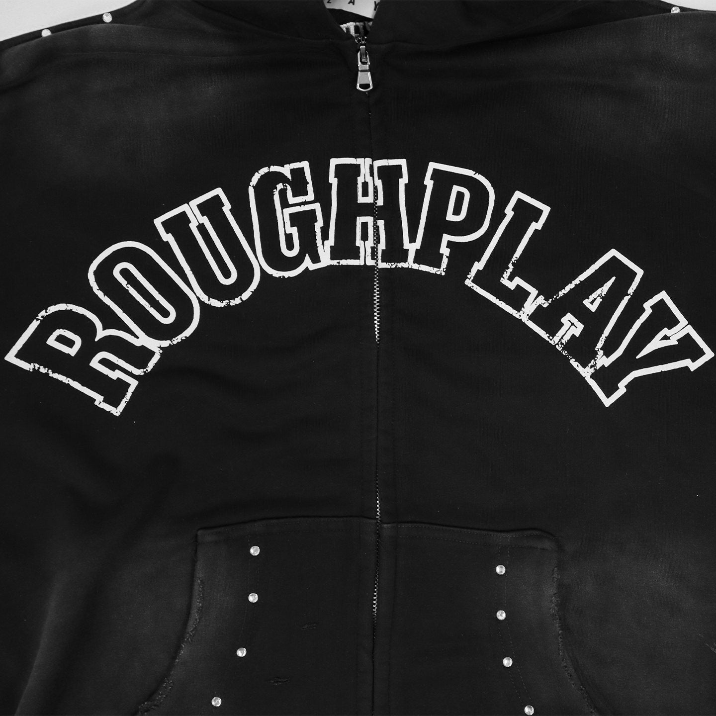 Rough Play Studded Stripe Full-Zip Hoodie — detail