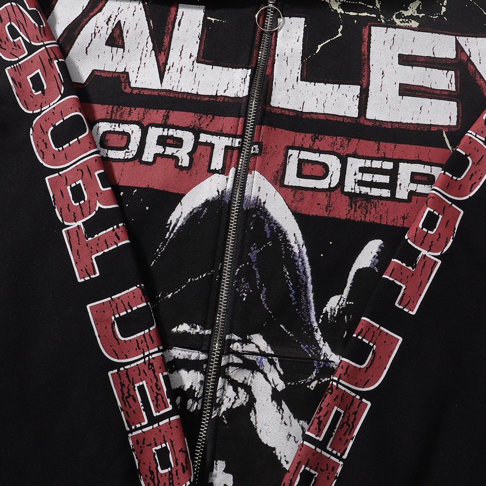 VALE USA Sport Dept Chess Graphic Zip Hoodie — detail