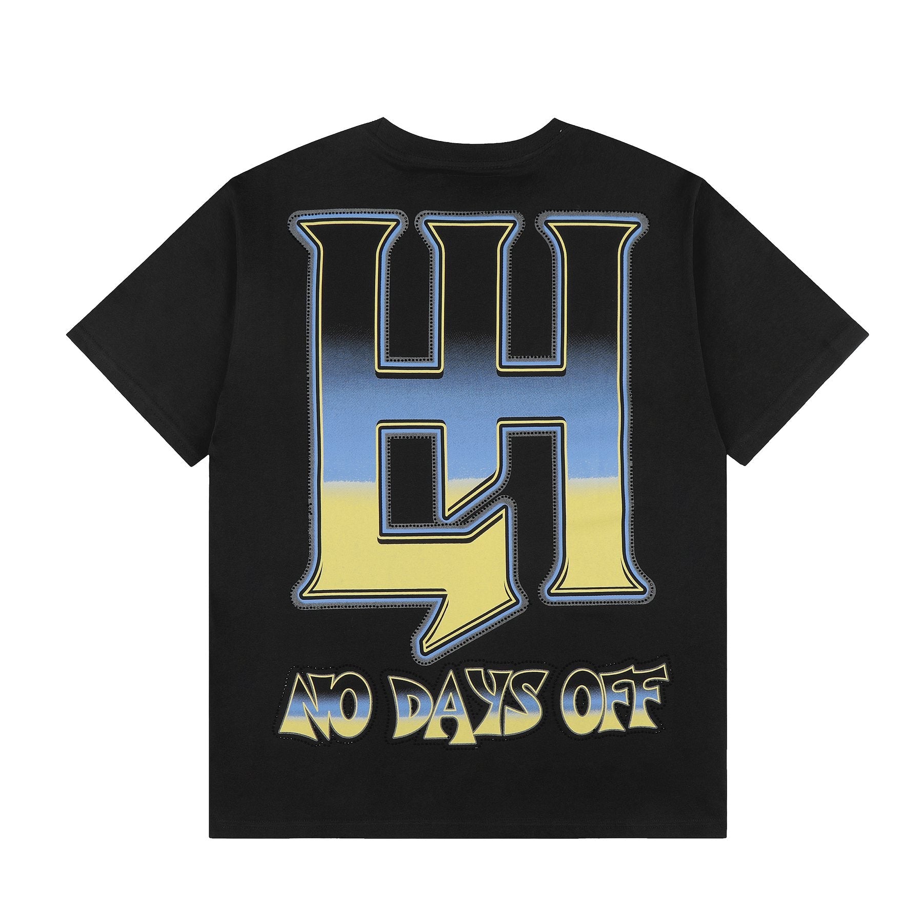 Life Hustlere Black No Days Off Graphic Short-Sleeve T-Shirt — back