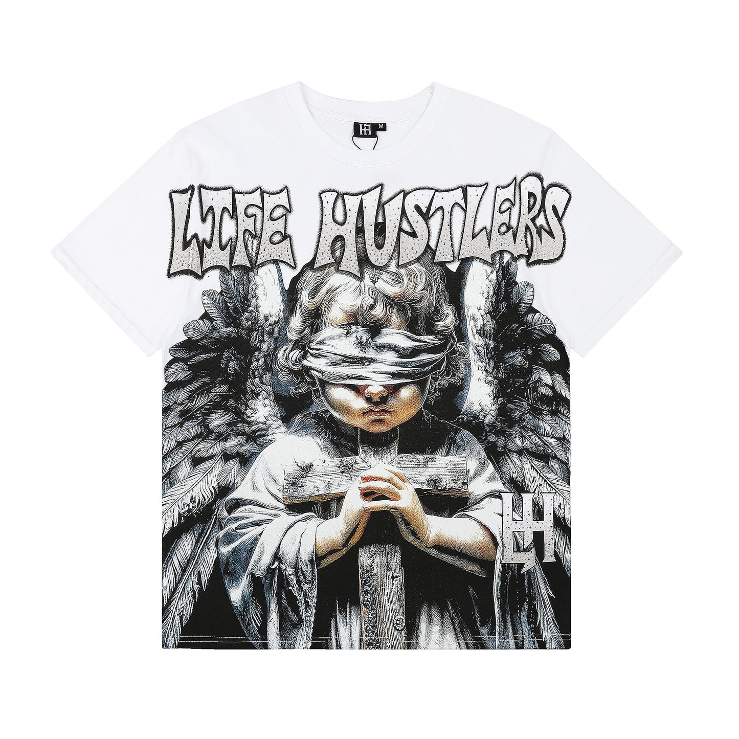 Life Hustlere LIFE HUSTLERS Angel Graphic T-Shirt - White/Black — hero