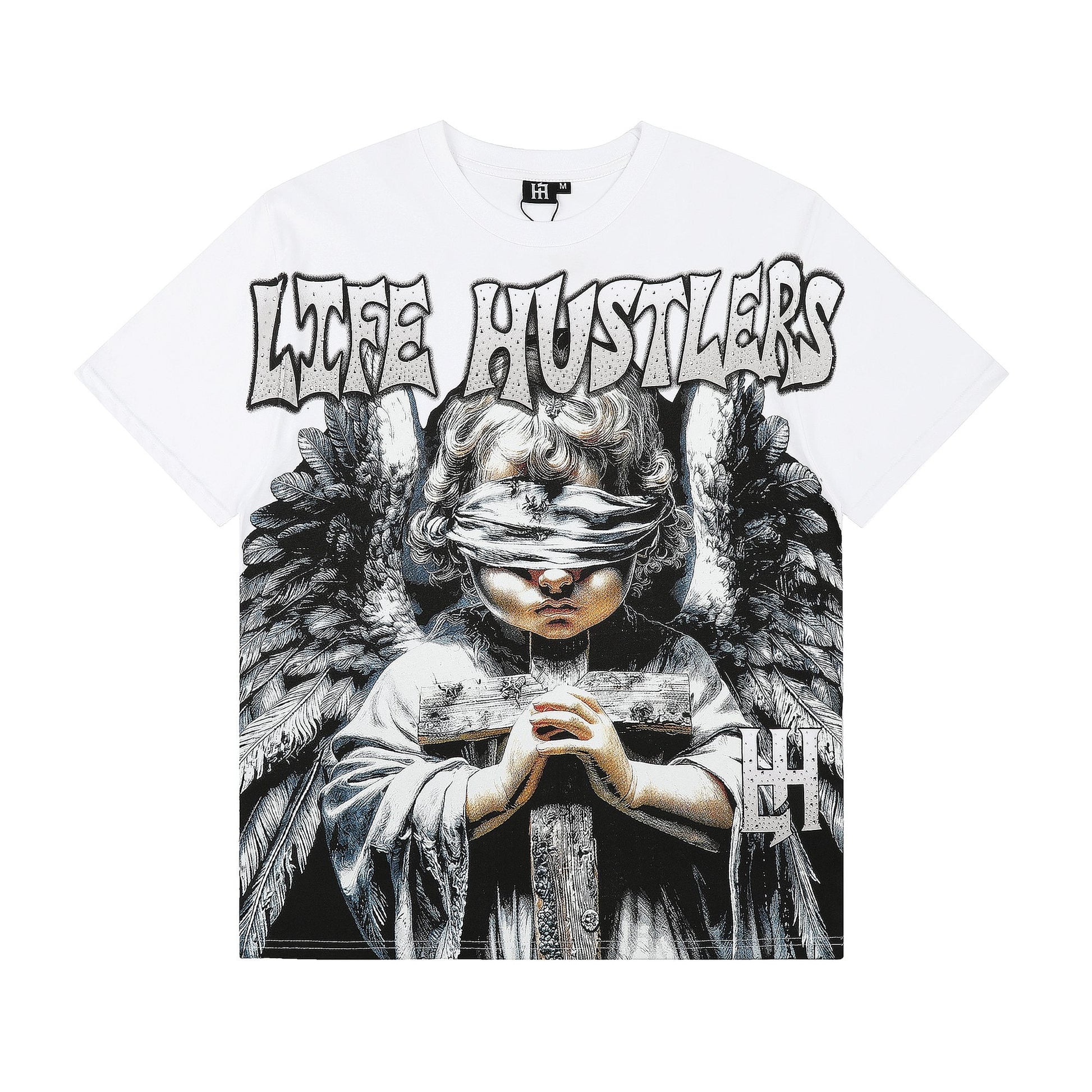 Life Hustlere LIFE HUSTLERS Angel Graphic T-Shirt - White/Black — hero