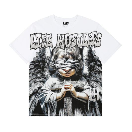 Life Hustlere LIFE HUSTLERS Angel Graphic T-Shirt - White/Black — hero