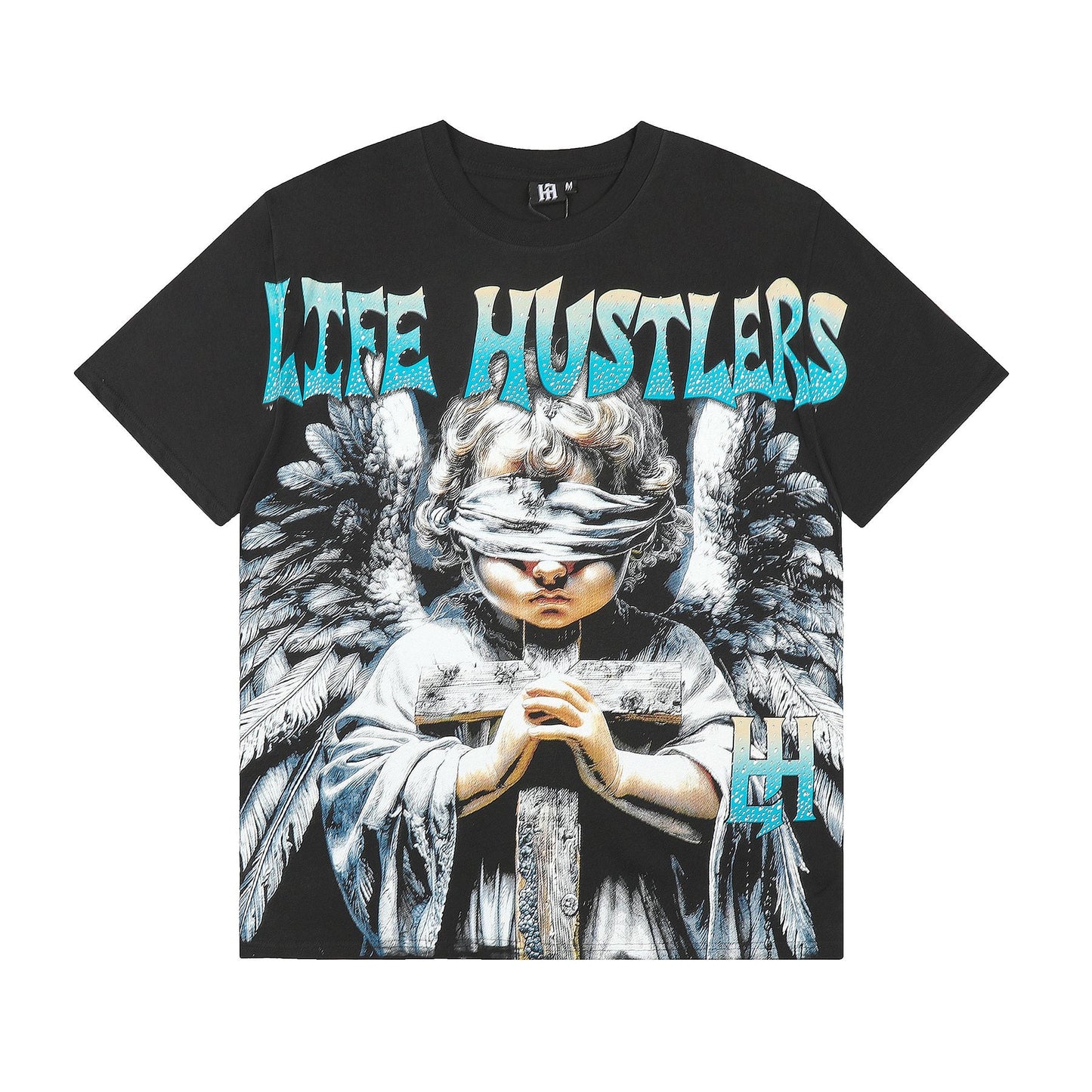 Life Hustlere LIFE HUSTLERS Angel Graphic T-Shirt - White/Black — front