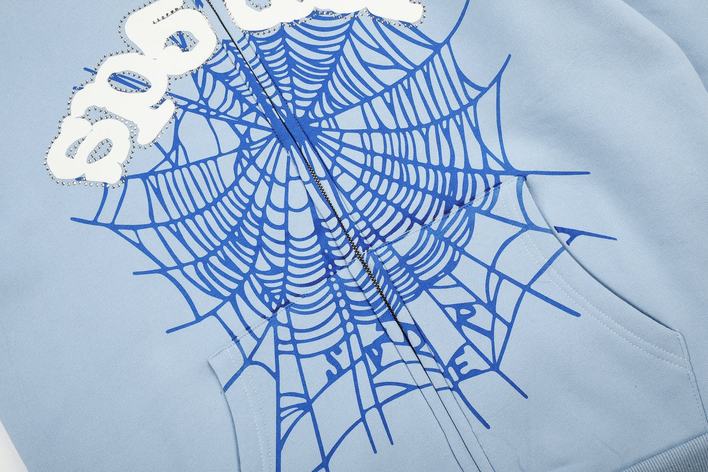 Sp5der Spiderweb Graphic Zip Hoodie — detail