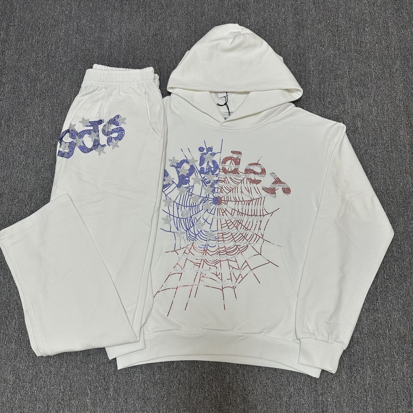 Sp5der Rhinestone Web Graphic Matching Set — front