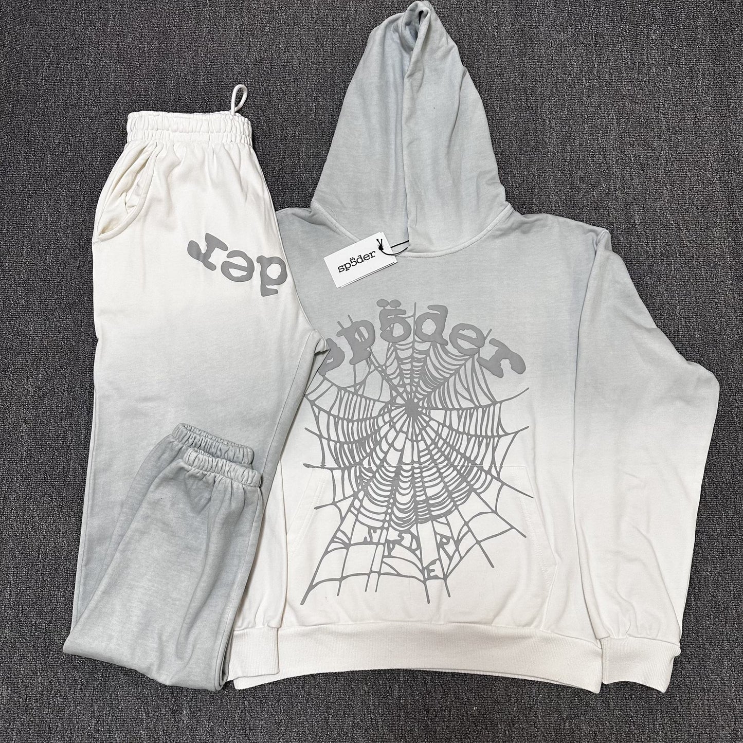 Sp5der Gradient Spider-Web Hoodie & Sweatpants Set — context