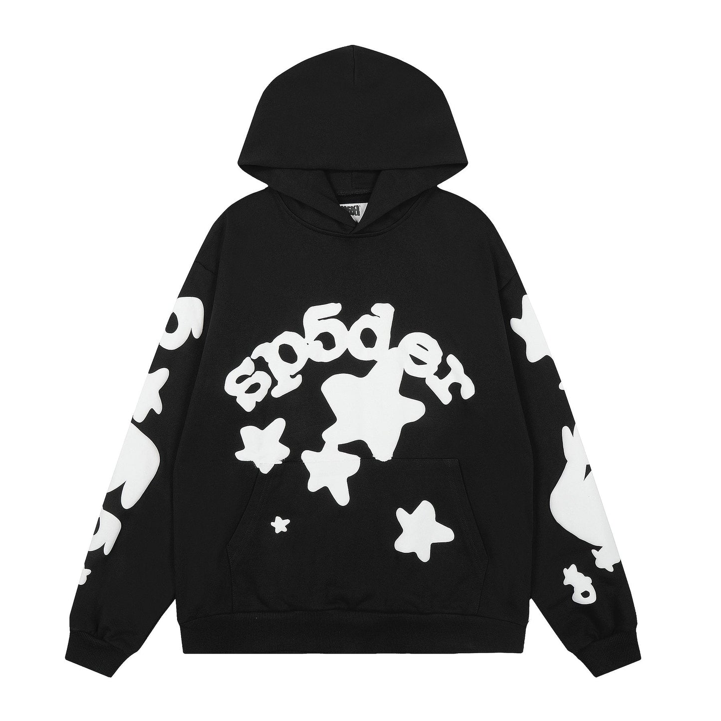 Sp5der Black Graphic Hoodie & Jogger Matching Set — front