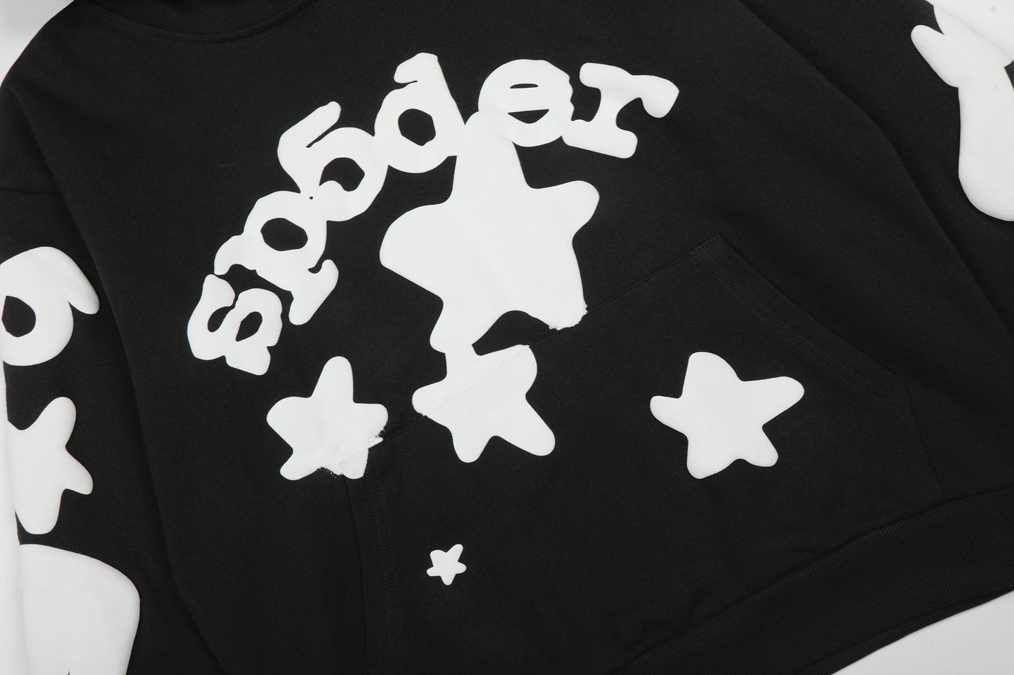 Sp5der Black Graphic Hoodie & Jogger Matching Set — detail