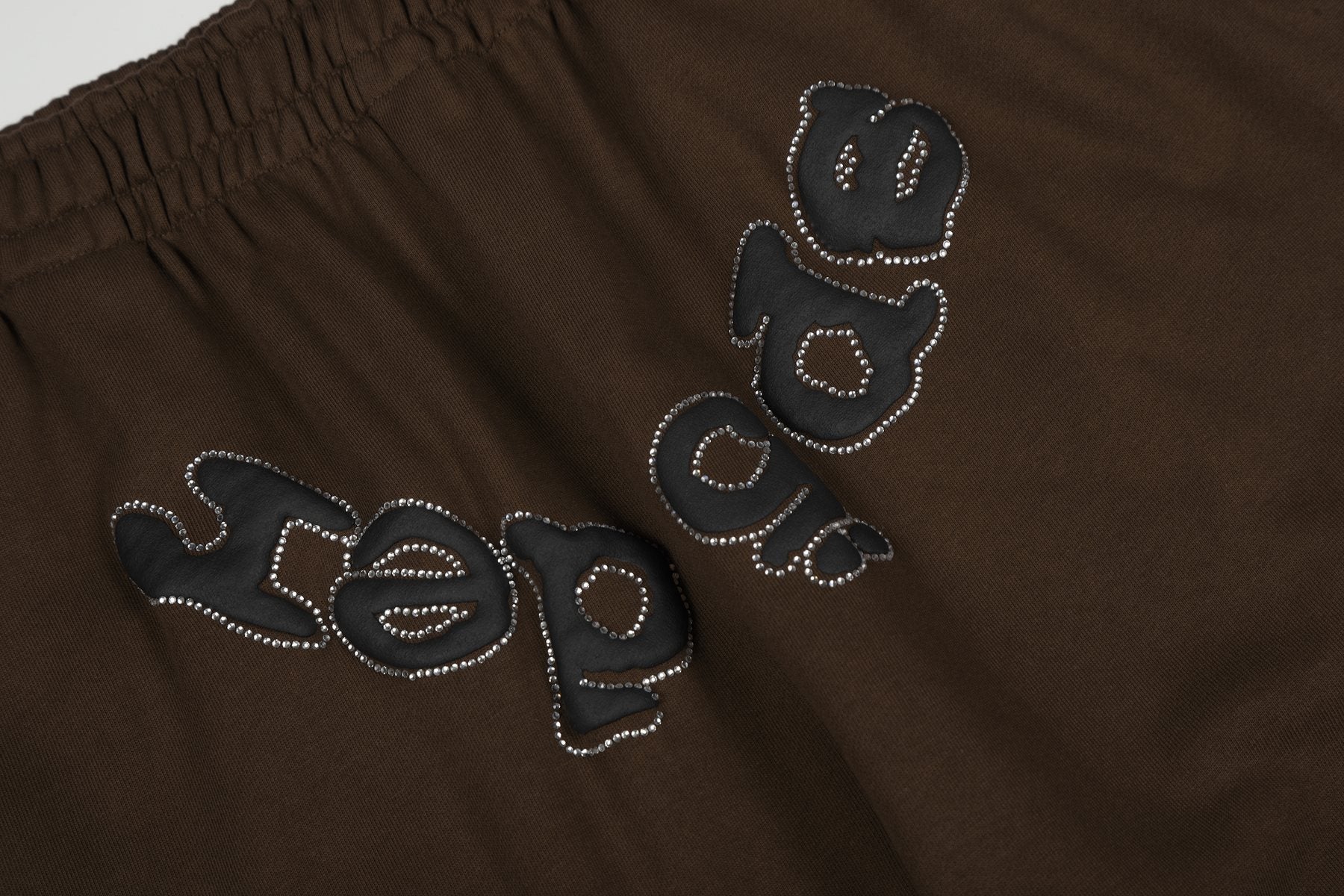 Sp5der Brown Spiderweb Hoodie & Sweatpants Matching Set — detail