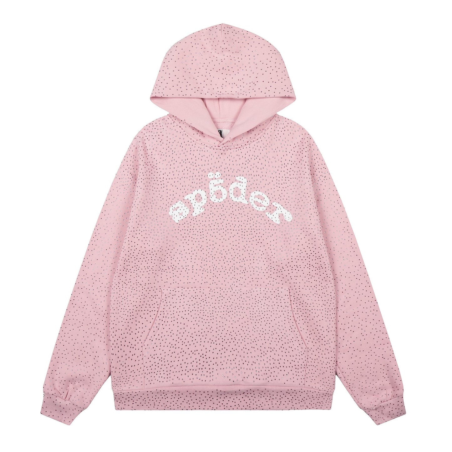 Sp5der Rhinestone Hoodie & Pants Matching Set — front