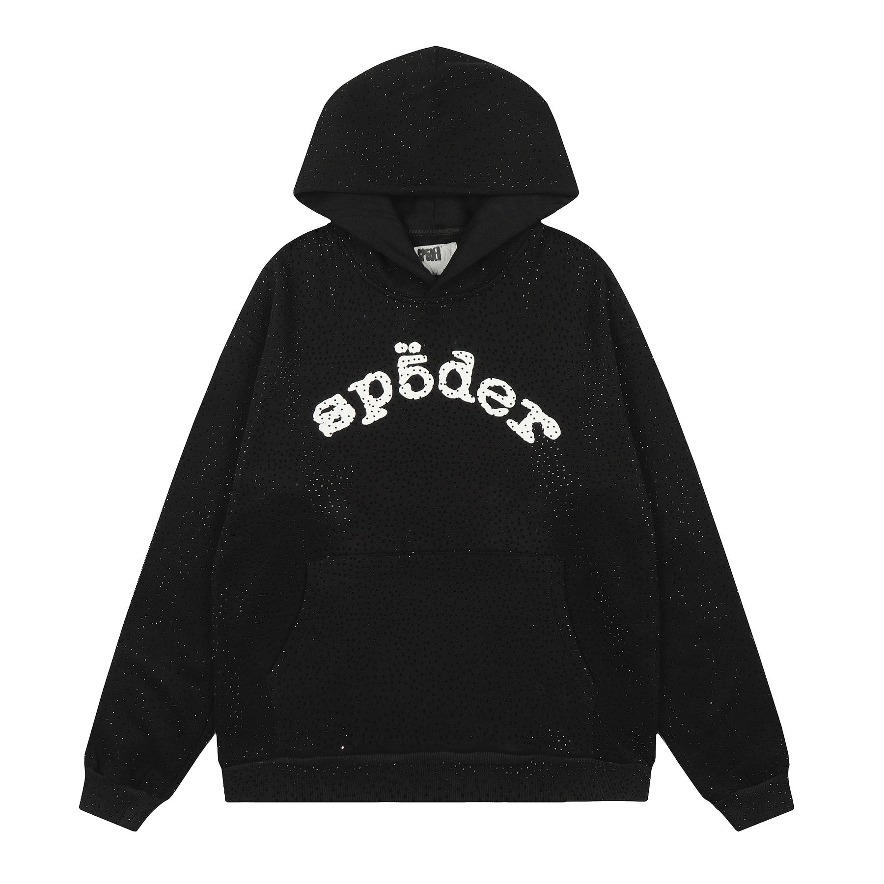 Sp5der Rhinestone Hoodie & Pants Matching Set — front