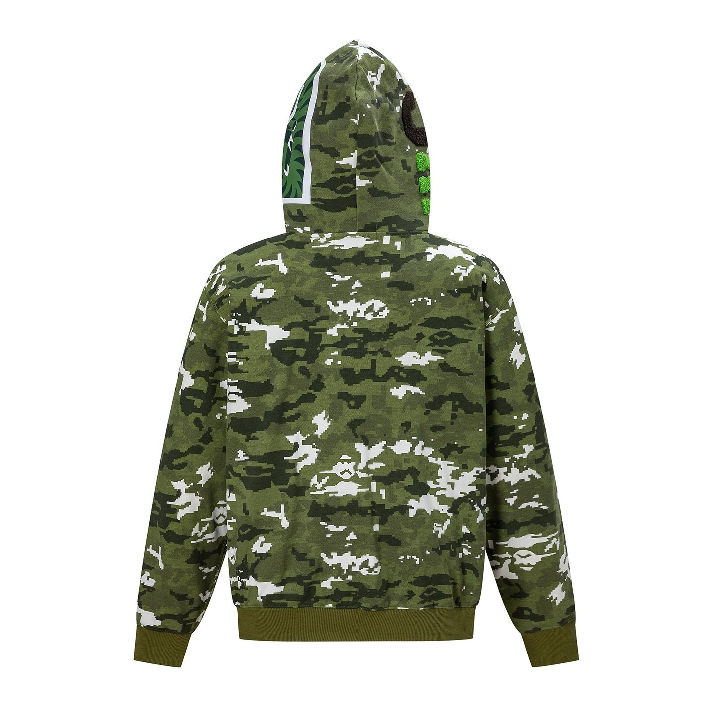 BAPE Shark Face Digital Camo Zip Hoodie — back