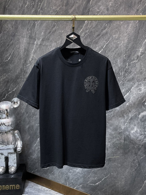 Chrome Hearts Horseshoe & Script Embroidered Graphic T-Shirt — front