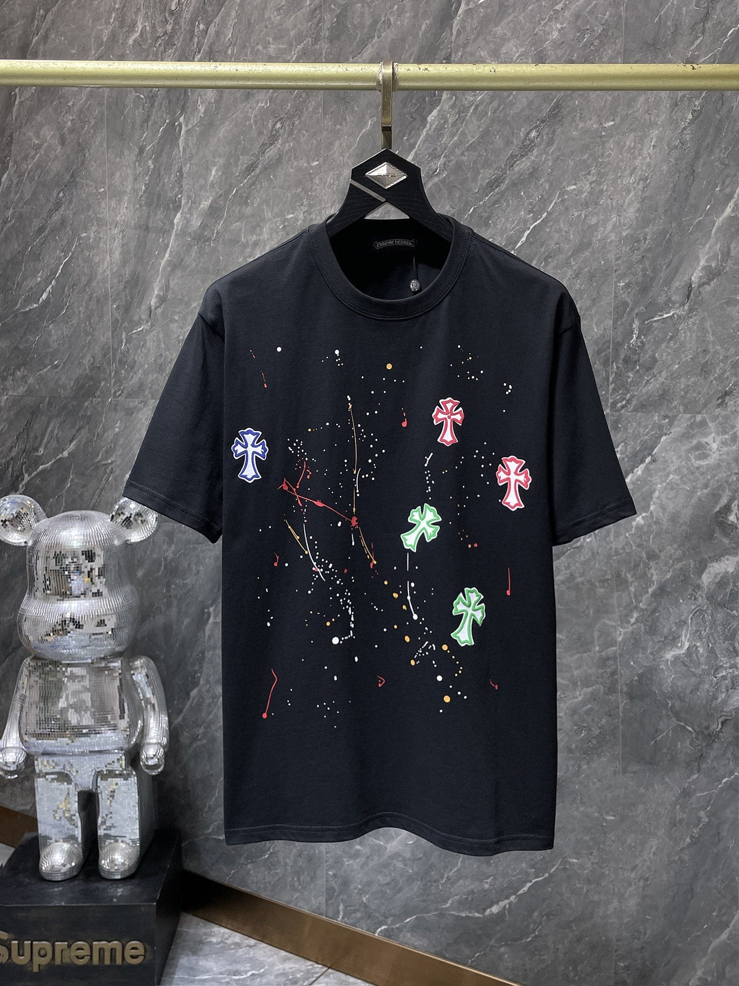 Chrome Hearts Cross Paint Splatter Graphic T-Shirt — hero