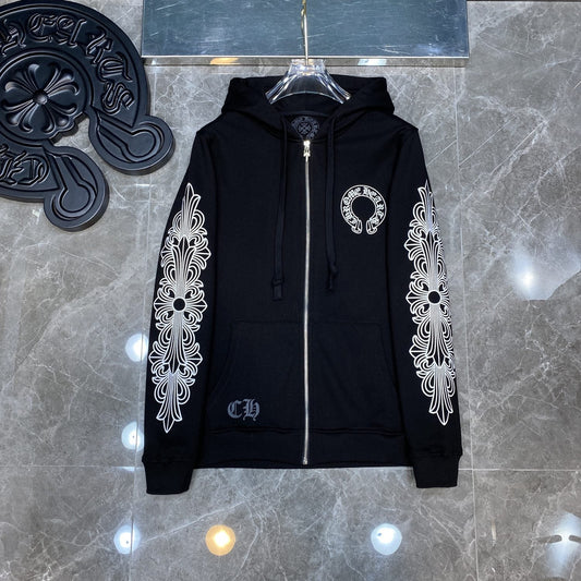 Chrome Hearts Horseshoe Graphic Zip Hoodie — hero