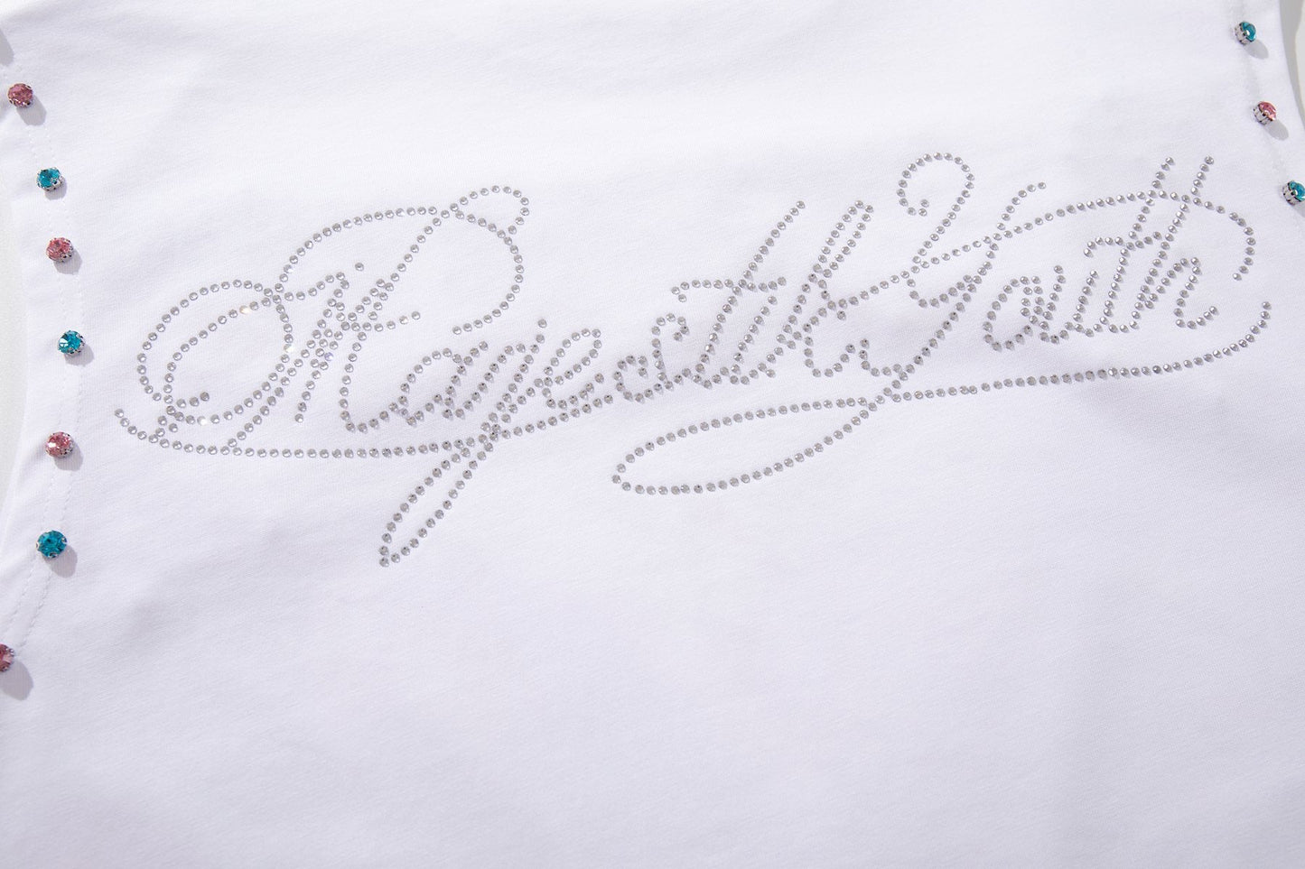 MAJESTIK Horse Rider Rhinestone Sleeveless T-Shirt — detail