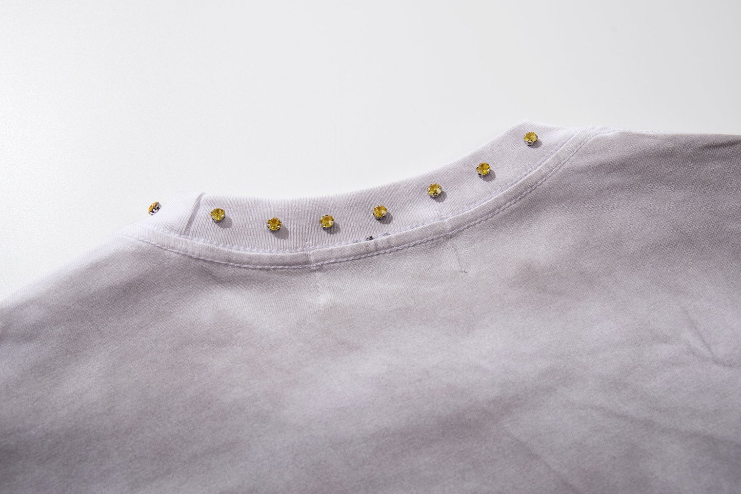 MAJESTIK Studded Washed Graphic Sleeveless T-Shirt — detail