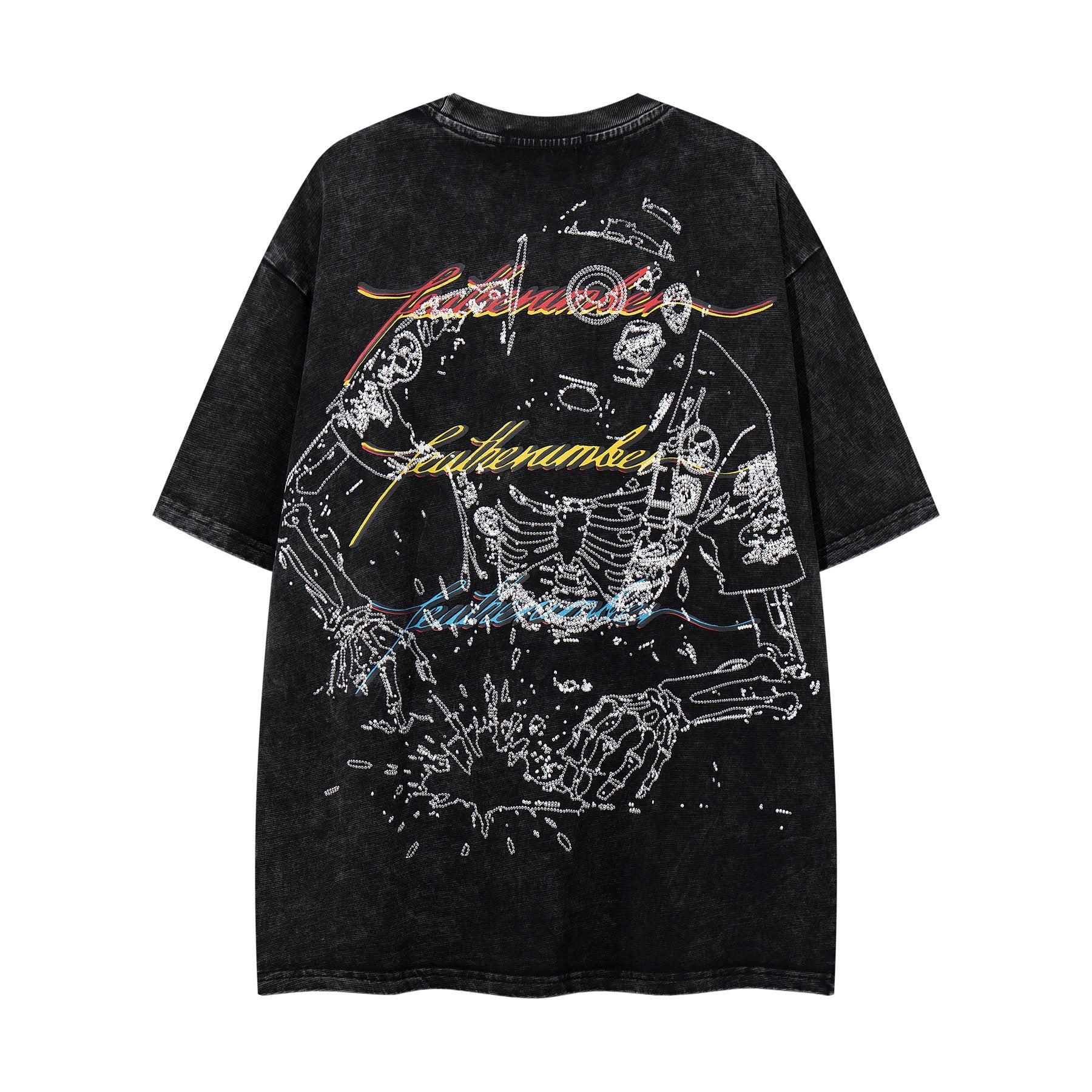 MAJESTIK Robot & Skeleton Graphic T-Shirt — back