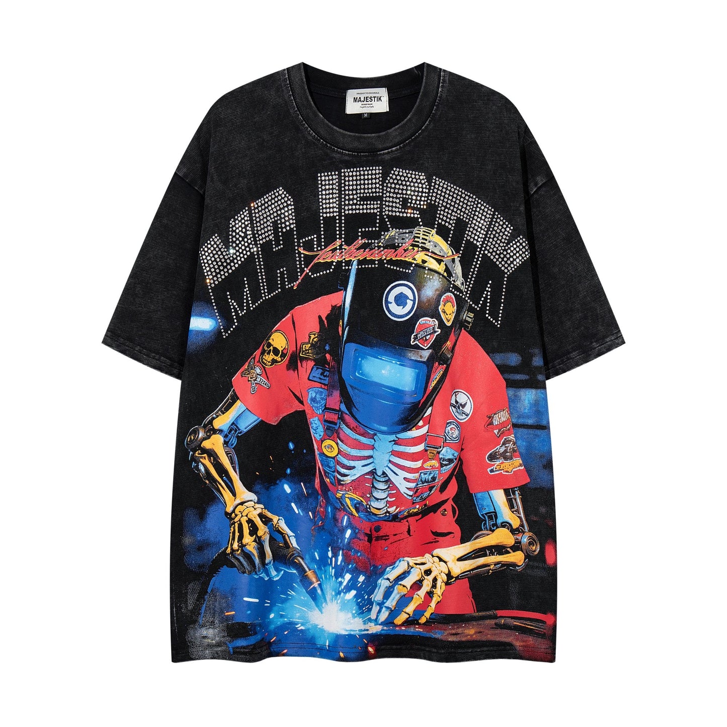 MAJESTIK Robot & Skeleton Graphic T-Shirt — hero