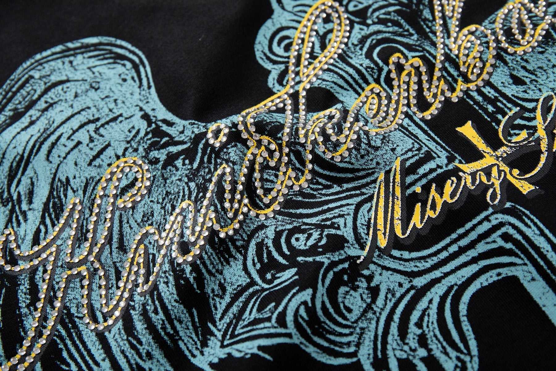 MAJESTIK Alien Skull Wing Graphic T-Shirt — detail