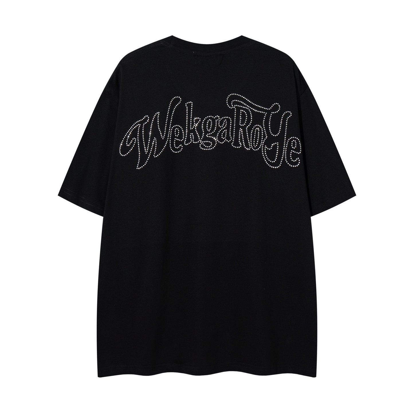 MAJESTIK Rhinestone Distressed Graphic T-Shirt — back