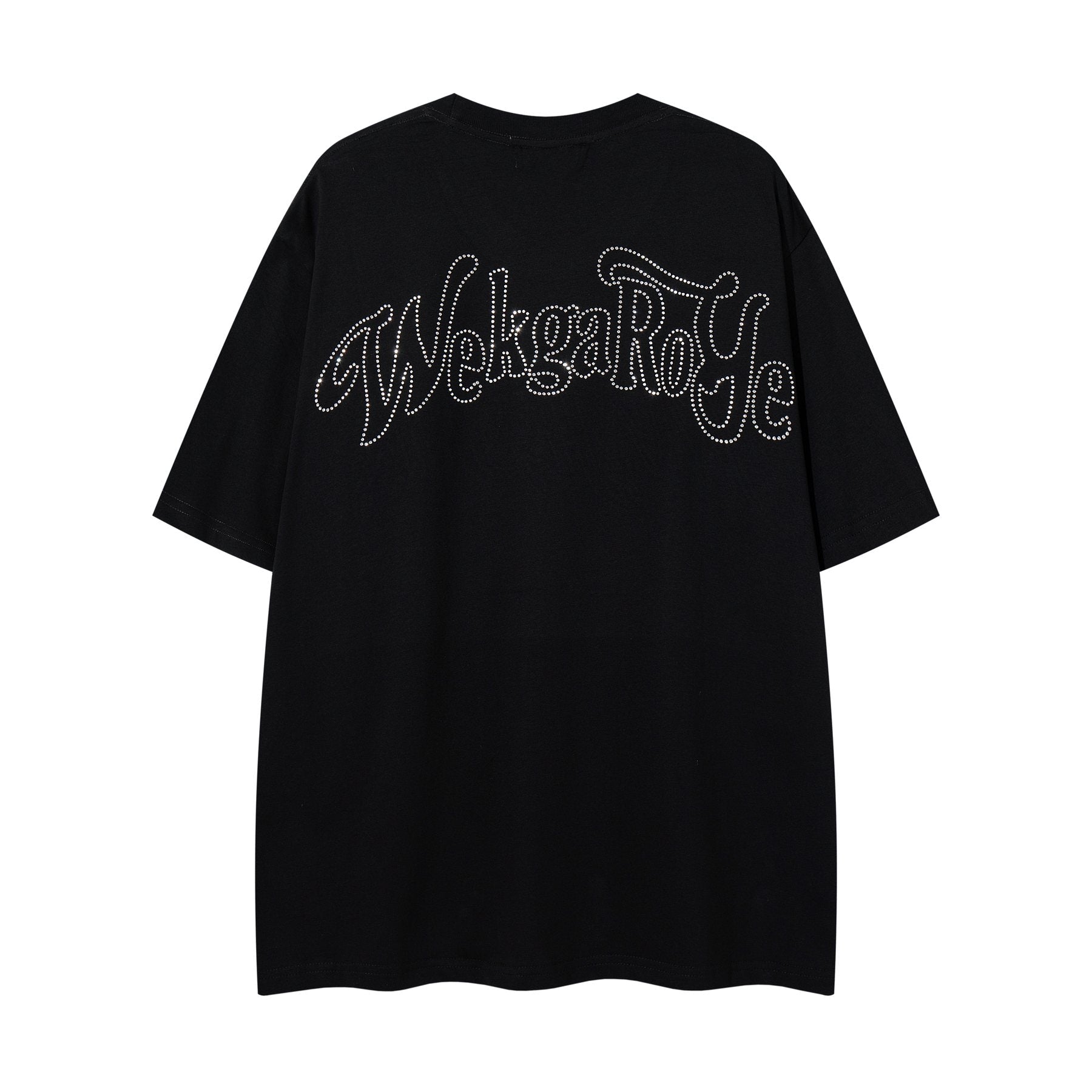 MAJESTIK Rhinestone Distressed Graphic T-Shirt — back