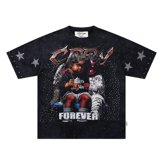 BKYS Revival Rhinestone Star Portrait Graphic T-Shirt — hero