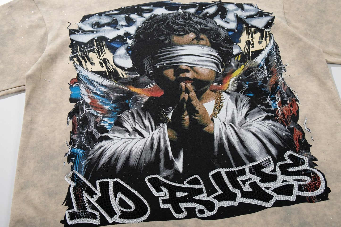 BKYS Revival Rhinestone Portrait Graphic T-Shirt — detail