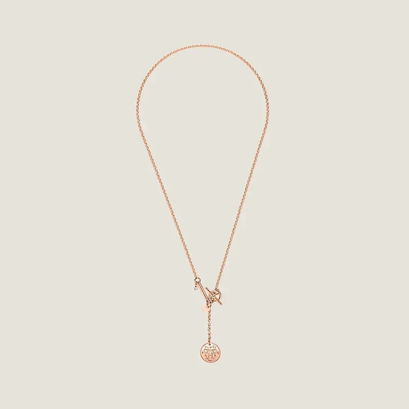 Hermes Ex-Libris Pendant Pink Gold Small